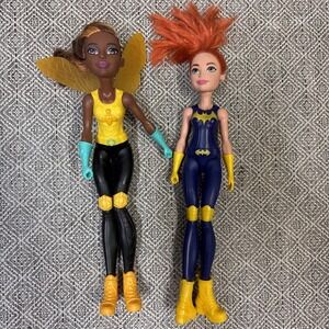 DC Super Hero Girls Action Figure Dolls 12" Bat Girl & Bumblebee - 2 Dolls - EUC